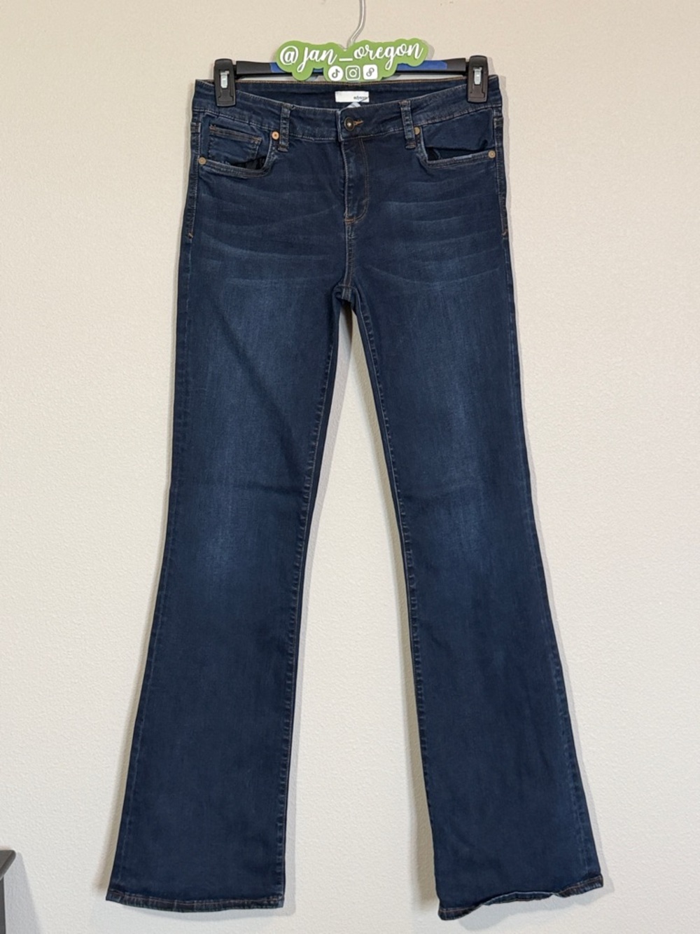 Edyson Dark Indigo Flare Jeans - Stretch Wide Leg, Size 30 (long)
